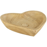 HAND CARVED WOODEN HEART BOWL