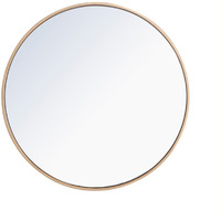Metal frame Round Mirror 28 inch Brass finish