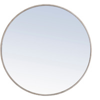 Metal frame Round Mirror 32 inch Silver finish