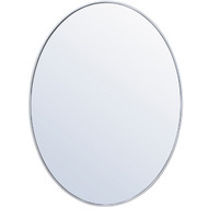 Metal frame oval mirror 40 inch in Sliver
