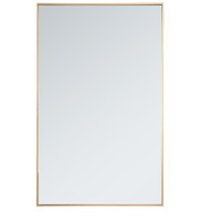 Metal frame rectangle mirror 30 inch in Brass