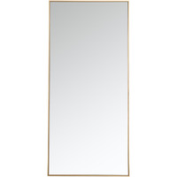 Metal frame rectangle mirror 30 inch in Brass