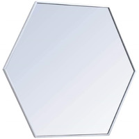 Metal frame hexagon mirror 41 inch in Sliver