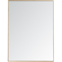 Metal frame rectangle mirror 36 inch in Brass