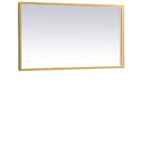 Pier 18x36 inch LED mirror with adjustable color temperature 3000K/4200K/6400K in brass