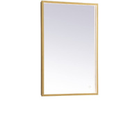 Pier 18x30 inch LED mirror with adjustable color temperature 3000K/4200K/6400K in brass