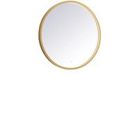 Pier 24 inch LED mirror with adjustable color temperature 3000K/4200K/6400K in brass