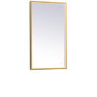 Pier 45 inch LED mirror with adjustable color temperature 3000K/4200K/6400K in brass
