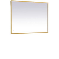 Pier 30x30 inch LED mirror with adjustable color temperature 3000K/4200K/6400K in brass