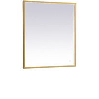 Pier 24x36 inch LED mirror with adjustable color temperature 3000K/4200K/6400K in brass