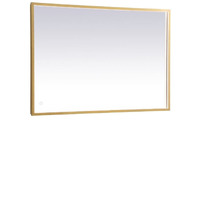Pier 27x30 inch LED mirror with adjustable color temperature 3000K/4200K/6400K in brass
