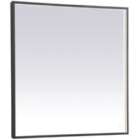 Pier 36x36 inch LED mirror with adjustable color temperature 3000K/4200K/6400K in black