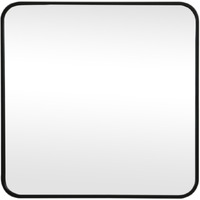 Soft corner metal square mirror 24x24 inch in Black