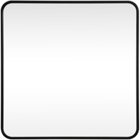 Soft corner metal square mirror 30x30 inch in Black