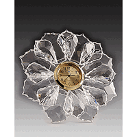 Asfour Crystal 407-911-1 4.52 L x 3.93 H in. Crystal Rose Clock Office Figurines