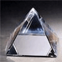 Asfour Crystal 51-55MR 2.16 L x 1.88 H in. Crystal Pyramid - Mirror Egyptian Figurines