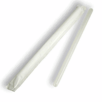 Asean Corporation PLA-S8W-C PLA Jumbo Straw-8 in. in.- L- Clear- individually wrapped - 2000 pcs