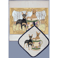 Pipsqueak Productions DP954 Dish Towel and Pot Holder Set - Miniature Pincher