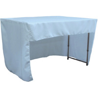 LA Linen TCpop-OB-fit-48x30x30-BlueLgtP18 1.6 lbs Open Back Polyester Poplin Fitted Tablecloth  Light Blue