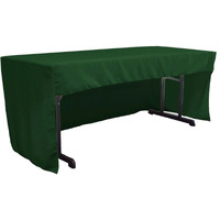 LA Linen TCpop-OB-fit-96x30x30-GreenHuP20 2.26 lbs Open Back Polyester Poplin Fitted Tablecloth  Hunter Green