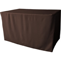 TCpop-fit-48x24x30-BrownP22 1.67 lbs Polyester Poplin Fitted Tablecloth  Brown