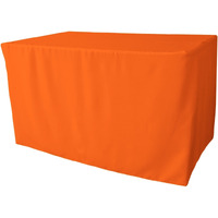 TCpop-fit-48x24x30-OrangeP48 1.67 lbs Polyester Poplin Fitted Tablecloth  Orange