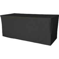 TCpop-fit-72x24x30-BlackP24 2.1 lbs Polyester Poplin Fitted Tablecloth  Black