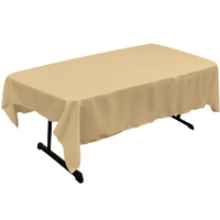 TCpop60x90-KhakiP33 Polyester Poplin Rectangular Tablecloth  Khaki - 60 x 90 in.