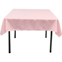 TCpop58x58-PinkLgtP37 Polyester Poplin Square Tablecloth  Light Pink - 58 x 58 in.