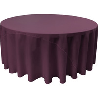 TCpop120R-EggplantP42 Polyester Poplin Tablecloth  Eggplant - 120 in. Round