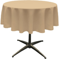 TCpop58R-KhakiP03 Polyester Poplin Tablecloth  Khaki - 58 in. Round