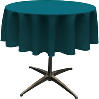 TCpop51R-TealDrkP82 Polyester Poplin Tablecloth  Dark Teal - 51 in. Round