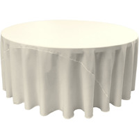 TCpop120R-IvoryP25 Polyester Poplin Tablecloth  Ivory - 120 in. Round