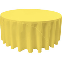 TCpop132R-YellowLgtP99 Polyester Poplin Tablecloth  Light Yellow - 132 in. Round