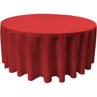 TCpop132R-RedP98 Polyester Poplin Tablecloth  Red - 132 in. Round