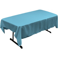 TCpop60x90-TurquoiseDrkP52 Polyester Poplin Rectangular Tablecloth  Turquoise Dark - 60 x 90 in.