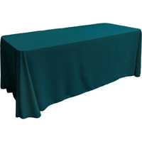 TCpop90x156-TealDrkP82 Polyester Poplin Rectangular Tablecloth  Dark Teal - 90 x 156 in.