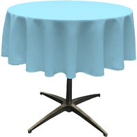 TCpop58R-TurquoiseLgtP40 Polyester Poplin Tablecloth  Light Turquoise - 58 in. Round