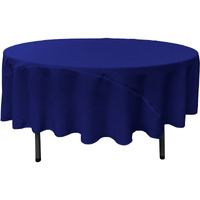 TCpop90R-RoyalP50 Polyester Poplin Tablecloth  Royal - 90 in. Round