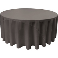 TCpop120R-CharcoalP34 Polyester Poplin Tablecloth  Charcoal - 120 in. Round
