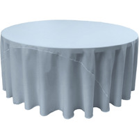 TCpop108R-BlueLgtP18 Polyester Poplin Tablecloth  Light Blue - 108 in. Round