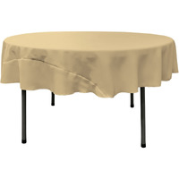 TCpop72R-KhakiP03 Polyester Poplin Tablecloth  Khaki - 72 in. Round