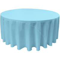 TCpop132R-TurquoiseLgtP40 Polyester Poplin Tablecloth  Light Turquoise - 132 in. Round