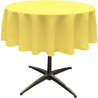 TCpop51R-YellowLgtP99 Polyester Poplin Tablecloth  Light Yellow - 51 in. Round