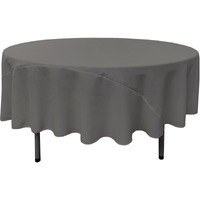 TCpop90R-CharcoalP34 Polyester Poplin Tablecloth  Charcoal - 90 in. Round