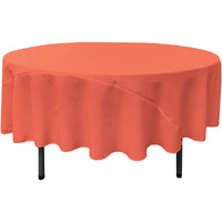 TCpop90R-CoralP55 Polyester Poplin Tablecloth  Coral - 90 in. Round