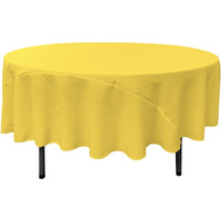 TCpop90R-YellowLgtP99 Polyester Poplin Tablecloth  Light Yellow - 90 in. Round
