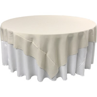 TCpop72x72-IvoryP25 Polyester Poplin Square Tablecloth  Ivory - 72 x 72 in.