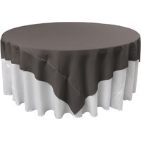TCpop72x72-CharcoalP34 Polyester Poplin Square Tablecloth  Charcoal - 72 x 72 in.
