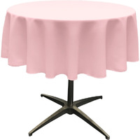 TCpop58R-PinkLgtP37 Polyester Poplin Tablecloth  Light Pink - 58 in. Round